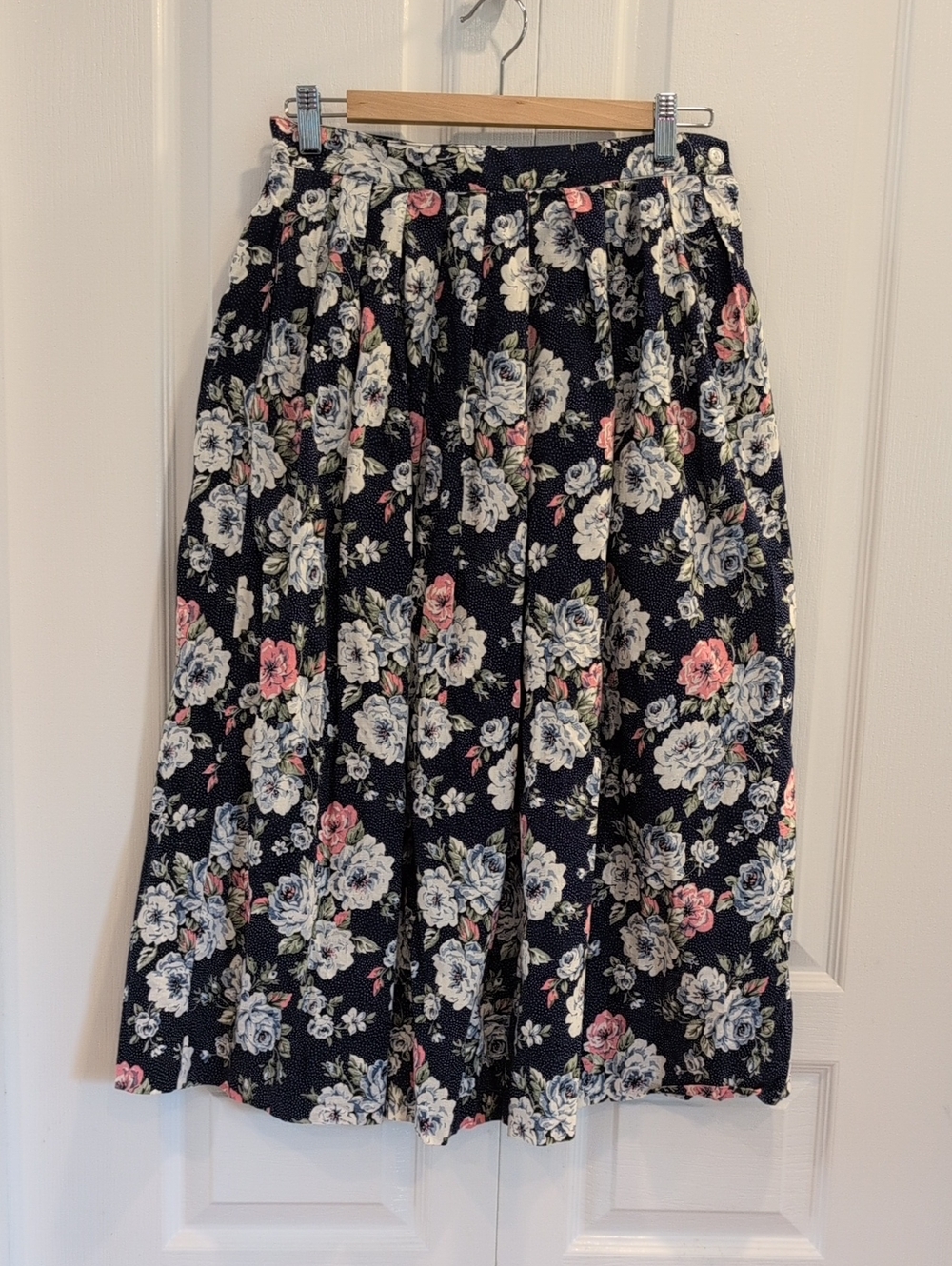 Vintage Floral Dot Navy A Line skirt